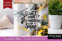 Inspirational Quote Tumbler Wrap - Marble Texture Tumbler Product Image 1