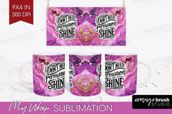 Inspirational Quote Mug Wrap - Marble Texture Mug PNG Product Image 1