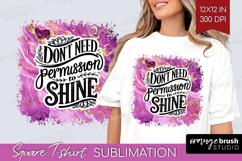 Inspirational Quote Square Tshirt Background - Marble PNG Product Image 1