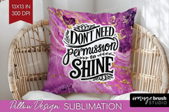 Inspirational Quote Pillow Sublimation - Marble Texture PNG Product Image 1