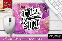 Inspirational Quote Mouse Pad Sublimation - Marble Texture Product Image 1