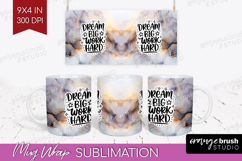 Inspirational Quote Mug Wrap - Marble Texture Mug PNG Product Image 1