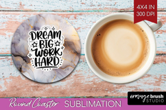 Inspirational Quote Round Coaster - Marble Texture Coaster Product Image 1