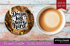 Inspirational Quote Round Coaster - Marble Texture Coaster Product Image 1