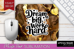 Inspirational Quote Mouse Pad Sublimation - Marble Texture Product Image 1
