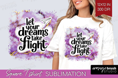 Inspirational Quote Square Tshirt Background - Marble PNG Product Image 1