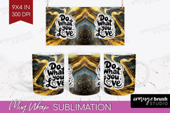 Inspirational Quote Mug Wrap - Marble Texture Mug PNG Product Image 1