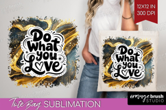 Inspirational Quote Tote Bag - Marble Texture Tote Bag PNG Product Image 1