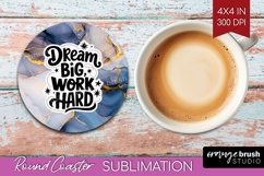 Inspirational Quote Round Coaster - Marble Texture Coaster Product Image 1
