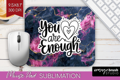 Inspirational Quote Mouse Pad Sublimation - Marble Texture Product Image 1