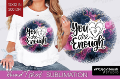 Inspirational Quote Round Tshirt Background - Marble Texture Product Image 1