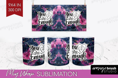 Inspirational Quote Mug Wrap - Marble Texture Mug PNG Product Image 1