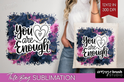 Inspirational Quote Tote Bag - Marble Texture Tote Bag PNG Product Image 1
