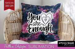 Inspirational Quote Pillow Sublimation - Marble Texture PNG Product Image 1