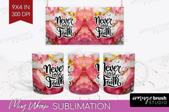 Inspirational Quote Mug Wrap - Marble Texture Mug PNG Product Image 1