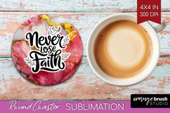 Inspirational Quote Round Coaster - Marble Texture Coaster Product Image 1