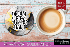 Inspirational Quote Round Coaster - Marble Texture Coaster Product Image 1