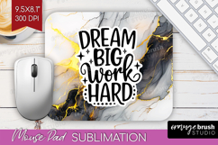 Inspirational Quote Mouse Pad Sublimation - Marble Texture Product Image 1