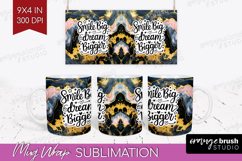Inspirational Quote Mug Wrap - Marble Texture Mug PNG Product Image 1