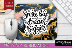 Inspirational Quote Mouse Pad Sublimation - Marble Texture Product Image 1