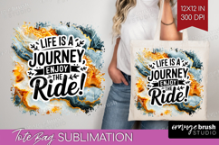 Inspirational Quote Tote Bag - Marble Texture Tote Bag PNG Product Image 1