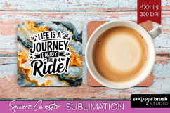 Inspirational Quote Square Coaster - Marble Texture Coaster Product Image 1