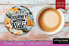 Inspirational Quote Round Coaster - Marble Texture Coaster Product Image 1