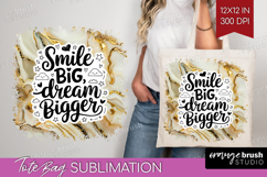 Inspirational Quote Tote Bag - Marble Texture Tote Bag PNG Product Image 1