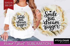 Inspirational Quote Round Tshirt Background - Marble Texture Product Image 1