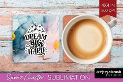 Inspirational Quote Square Coaster - Marble Texture Coaster Product Image 1