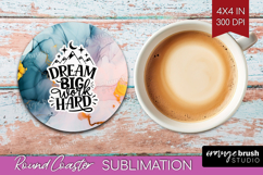 Inspirational Quote Round Coaster - Marble Texture Coaster Product Image 1