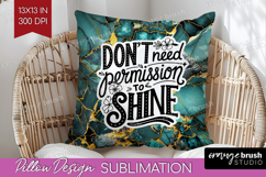 Inspirational Quote Pillow Sublimation - Marble Texture PNG Product Image 1
