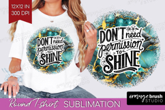 Inspirational Quote Round Tshirt Background - Marble Texture Product Image 1