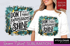 Inspirational Quote Square Tshirt Background - Marble PNG Product Image 1