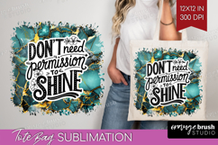 Inspirational Quote Tote Bag - Marble Texture Tote Bag PNG Product Image 1