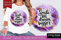 Inspirational Quote Round Tshirt Background - Marble Texture Product Image 1