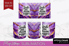 Inspirational Quote Mug Wrap - Marble Texture Mug PNG Product Image 1