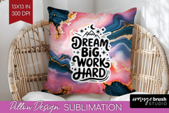 Inspirational Quote Pillow Sublimation - Marble Texture PNG Product Image 1