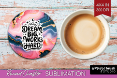 Inspirational Quote Round Coaster - Marble Texture Coaster Product Image 1