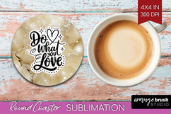 Inspirational Quote Round Coaster - Marble Texture Coaster Product Image 1