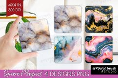Marble Texture Magnet Sublimation - Stone Texture Square PNG Product Image 1