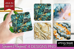 Marble Texture Magnet Sublimation - Stone Texture Square PNG Product Image 1