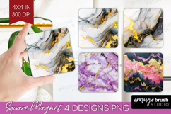 Marble Texture Magnet Sublimation - Stone Texture Square PNG Product Image 1