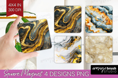 Marble Texture Magnet Sublimation - Stone Texture Square PNG Product Image 1
