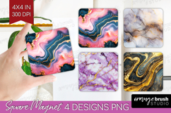 Marble Texture Magnet Sublimation - Stone Texture Square PNG Product Image 1
