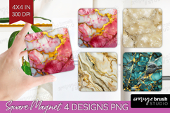 Marble Texture Magnet Sublimation - Stone Texture Square PNG Product Image 1
