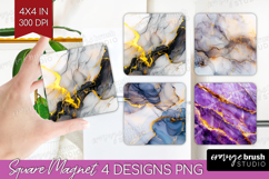 Marble Texture Magnet Sublimation - Stone Texture Square PNG Product Image 1