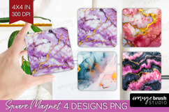 Marble Texture Magnet Sublimation - Stone Texture Square PNG Product Image 1
