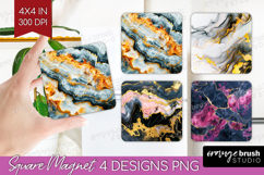 Marble Texture Magnet Sublimation - Stone Texture Square PNG Product Image 1