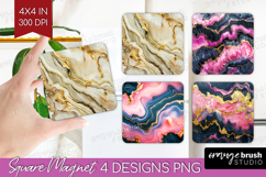 Marble Texture Magnet Sublimation - Stone Texture Square PNG Product Image 1